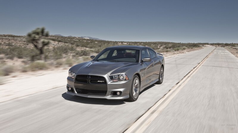 silver dodge charger srt8 on desert road