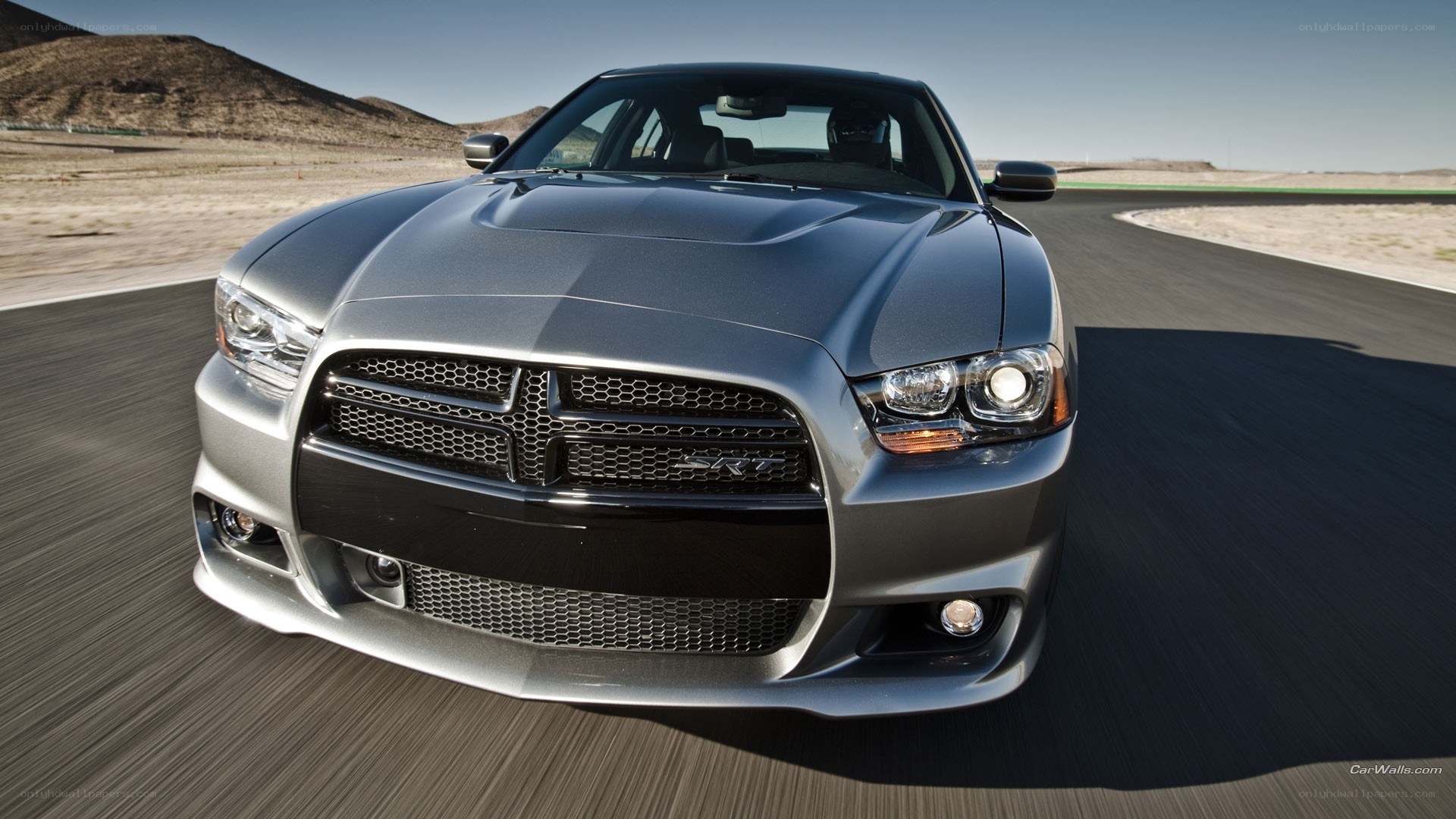 silver dodge charger srt8 on track