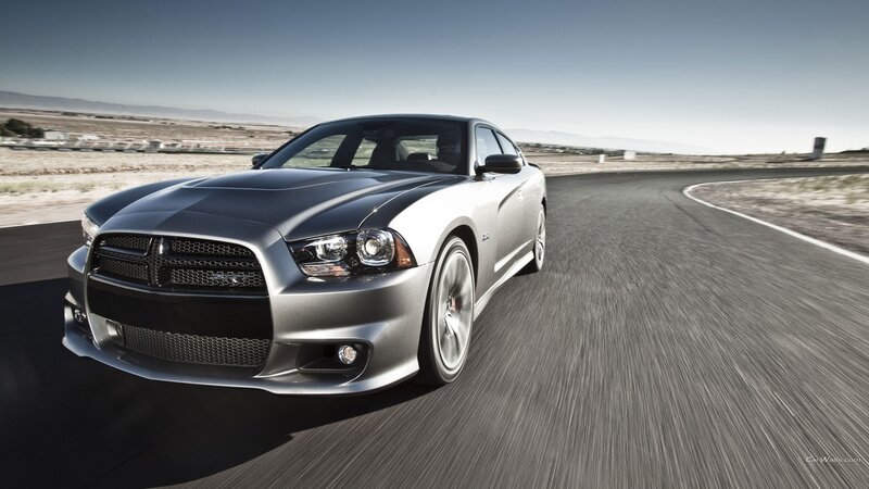 silver dodge charger srt8 on track