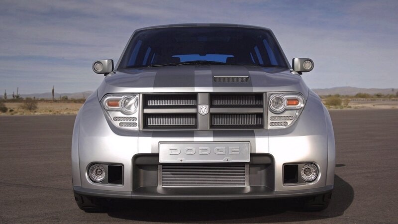 Silver Dodge Concept Car — Dramatic, Afternoon