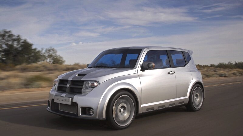 Silver Dodge Concept Car on Road