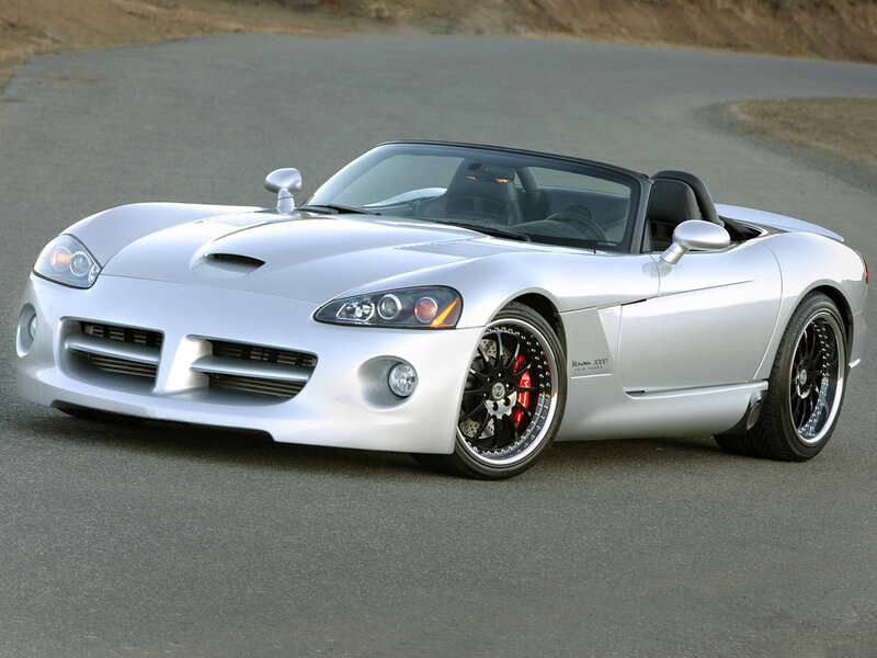 silver dodge viper sports car