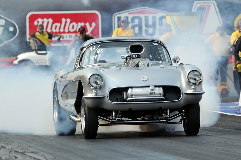 Silver Drag Racing Car — Dramatic, Photograph