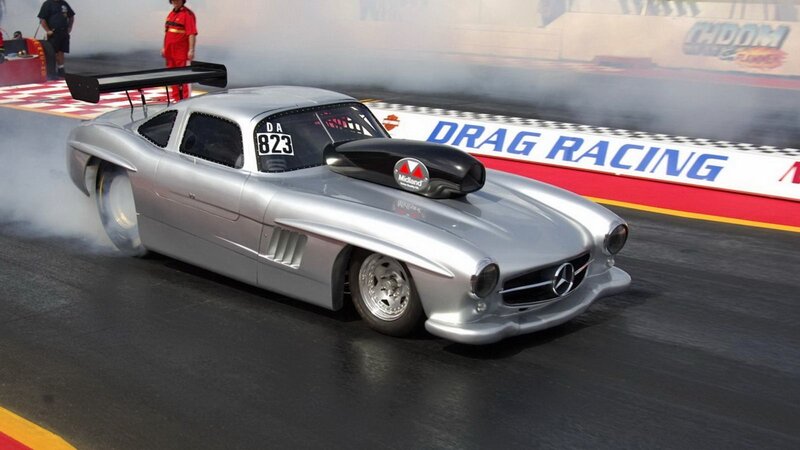 Silver Drag Racing Car — Dramatic