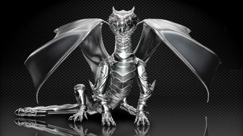 Silver Dragon Figurine