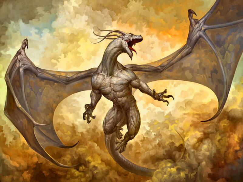 Silver Dragon in Flight — Gold