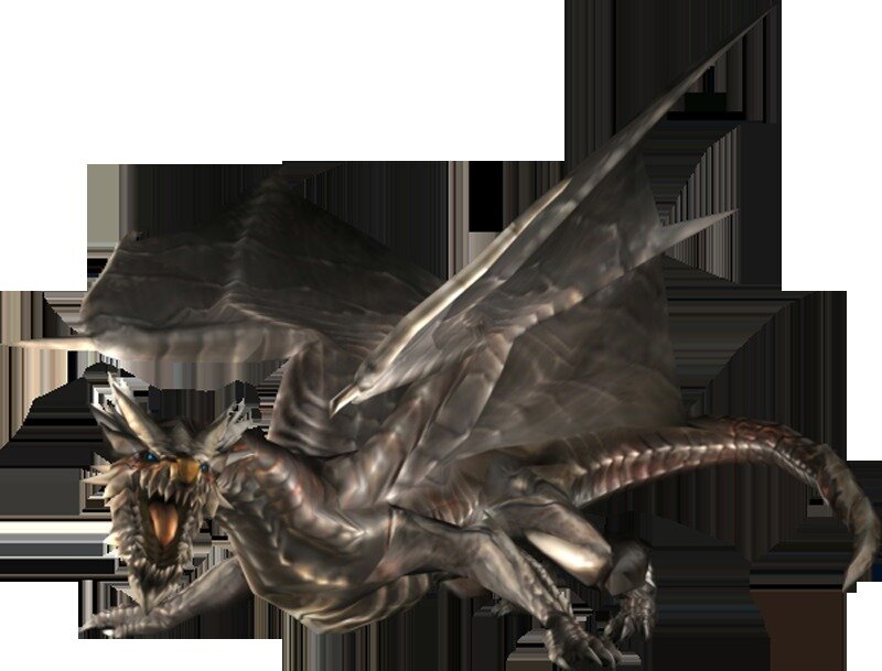 Silver Dragon in Flight — Gray