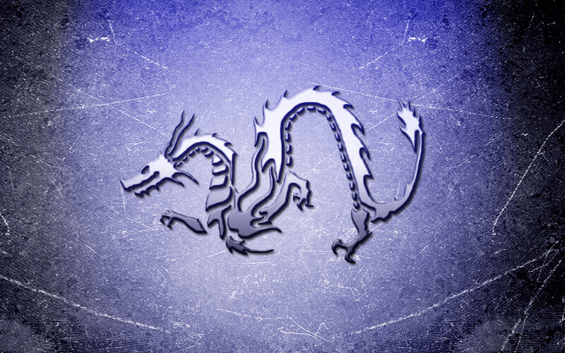 silver dragon on purple background
