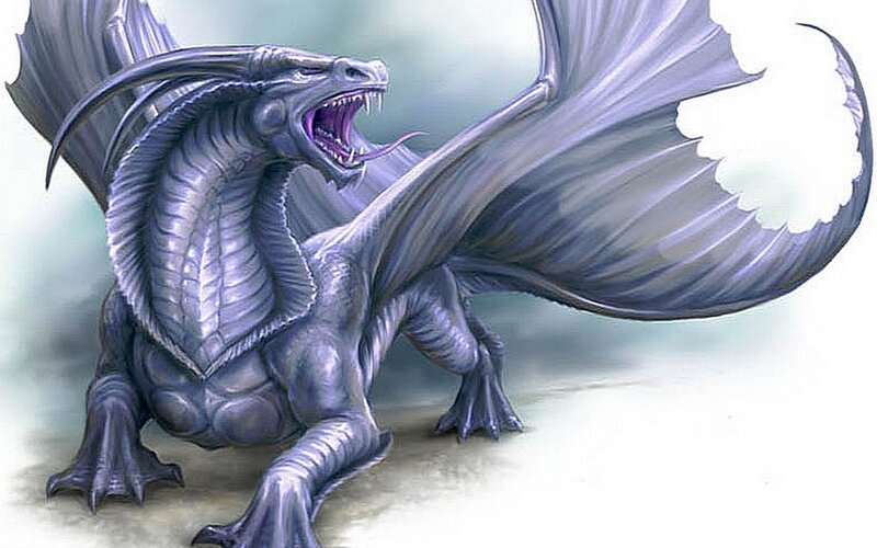 Silver Dragon Roaring — Gray