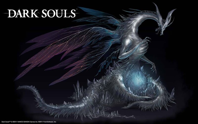 Silver Dragon with Glowing Core — Black