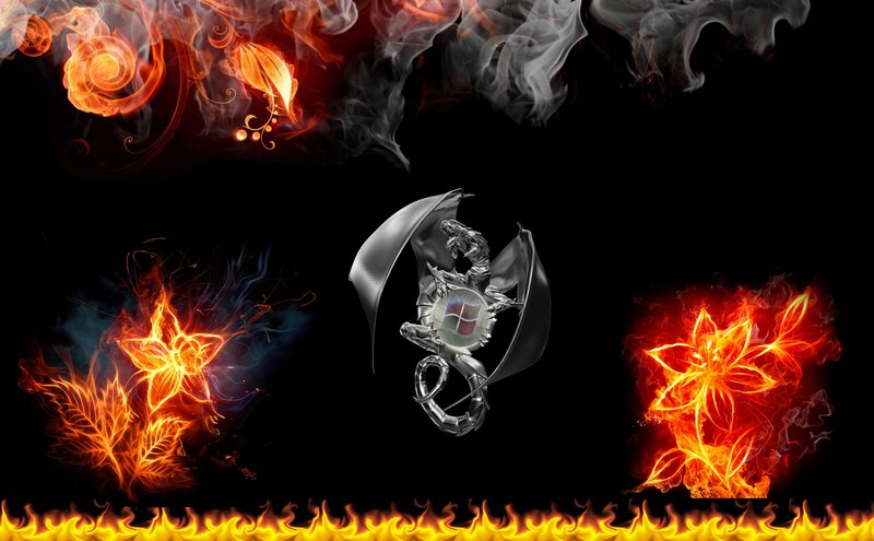 Silver Dragon with Windows Logo