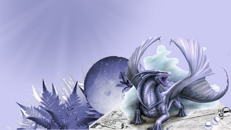 Silver Dragon with Wings — Purple