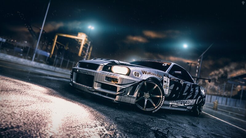 Silver Drift Car — Black