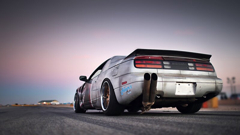 Silver Drift Car — Gray, Dramatic