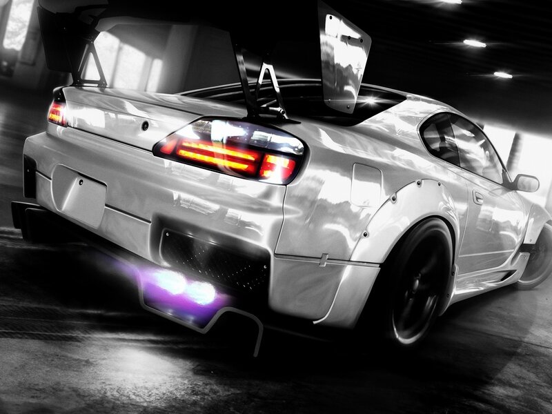 Silver Drift Car — White