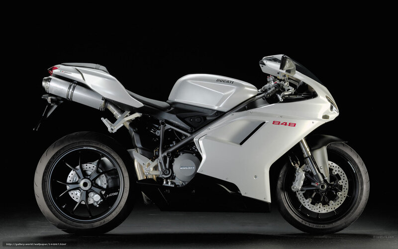 Silver Ducati 848 motorcycle