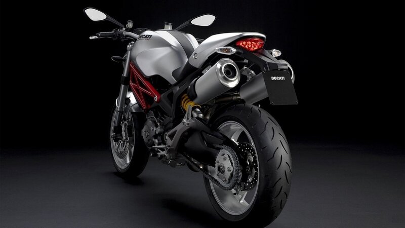 Silver Ducati motorcycle