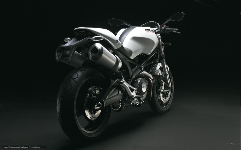 Silver Ducati Motorcycle — Black, Dramatic, Photograph, Exhaust Pipe