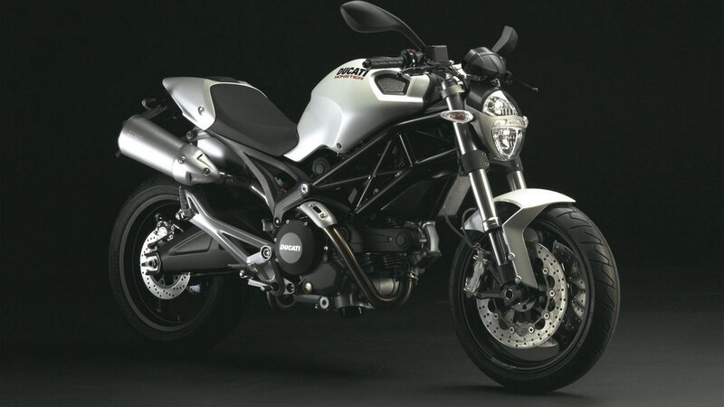 Silver Ducati Motorcycle — Black, Dramatic, Photograph, Seat, Exhaust, Headlight