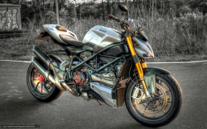 Silver Ducati Motorcycle — Dramatic, Photograph, Road