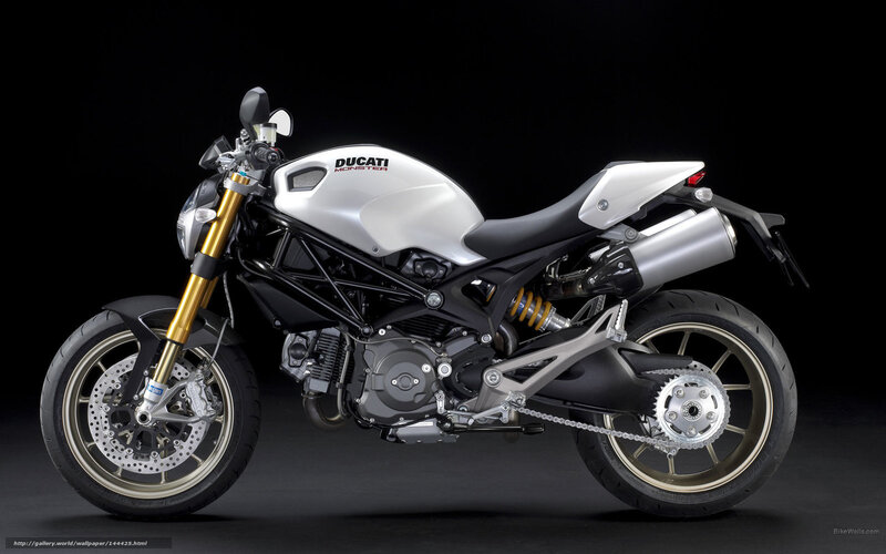 Silver Ducati Motorcycle — Dramatic, Photograph
