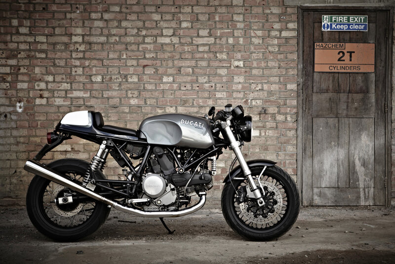 Silver Ducati Motorcycle — Gray, Industrial