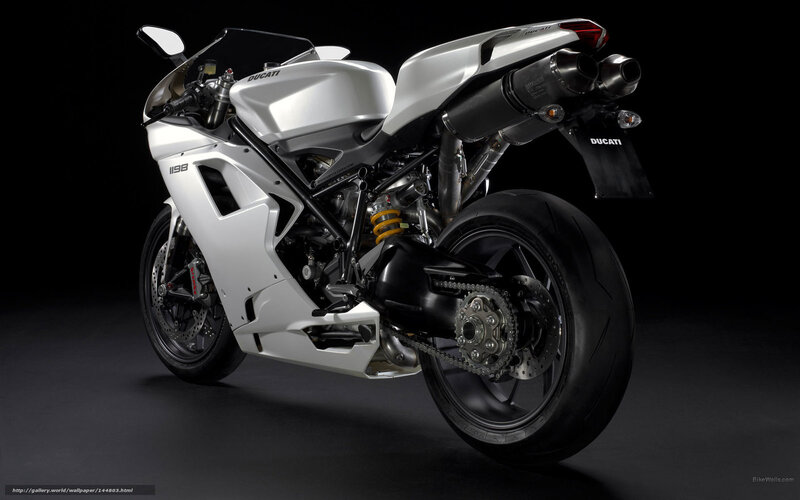 Silver Ducati Motorcycle — White, Dramatic, Photograph, Exhaust