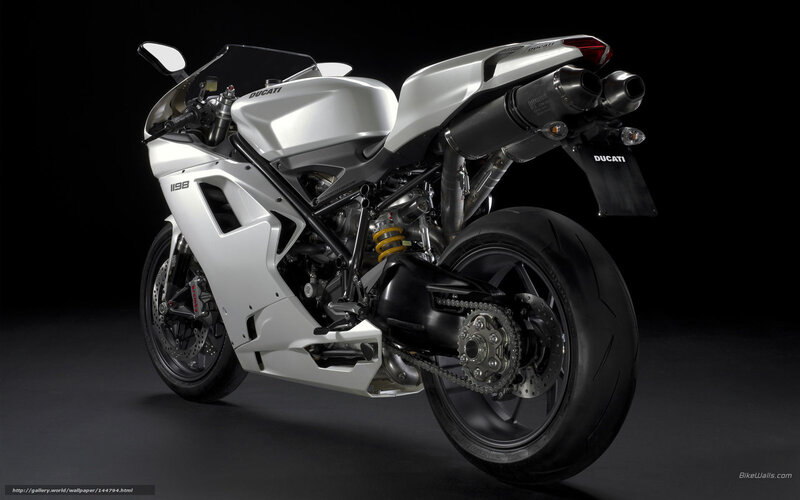 Silver Ducati Motorcycle — White, Dramatic, Photograph