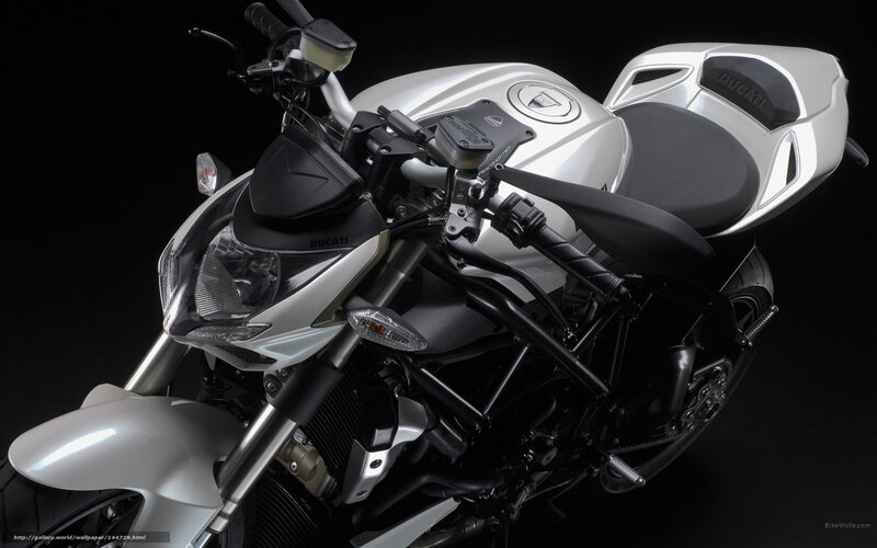 Silver Ducati Motorcycle — White, Dramatic