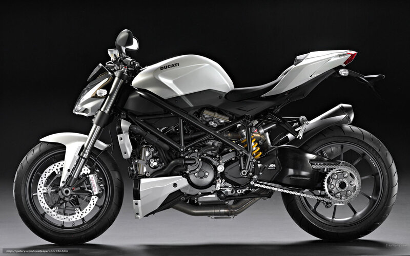 Silver Ducati Motorcycle — White