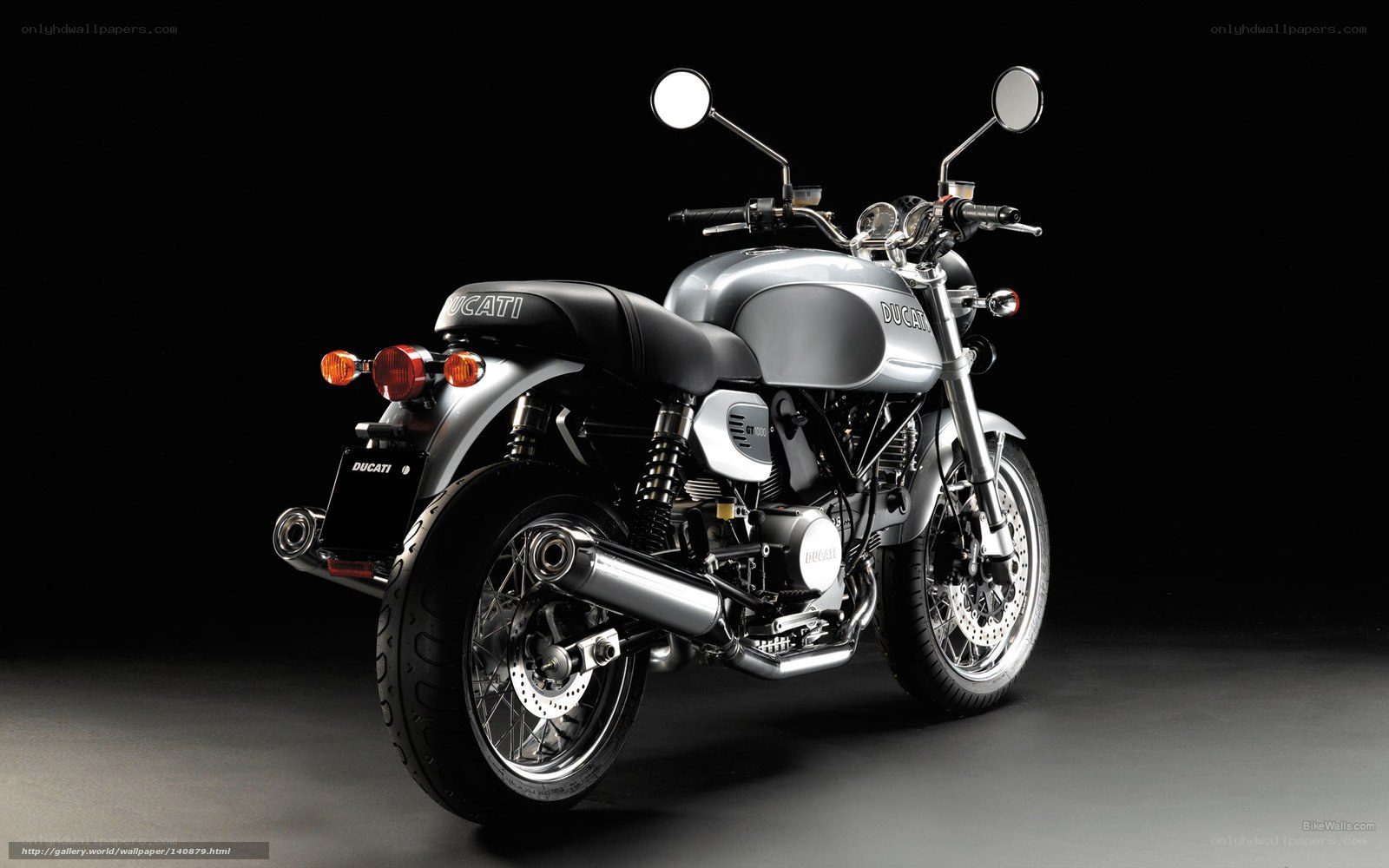 Silver Ducati motorcycle