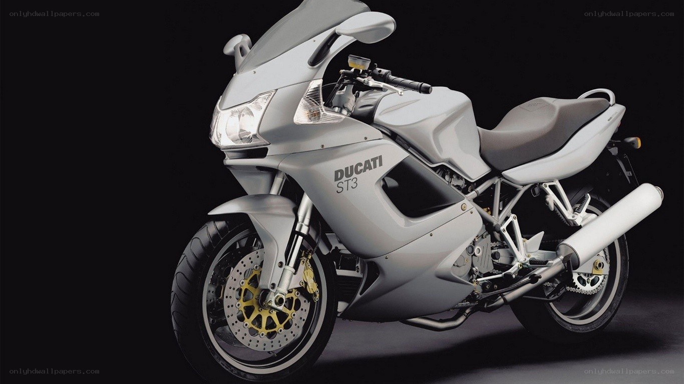 Silver Ducati ST3 motorcycle