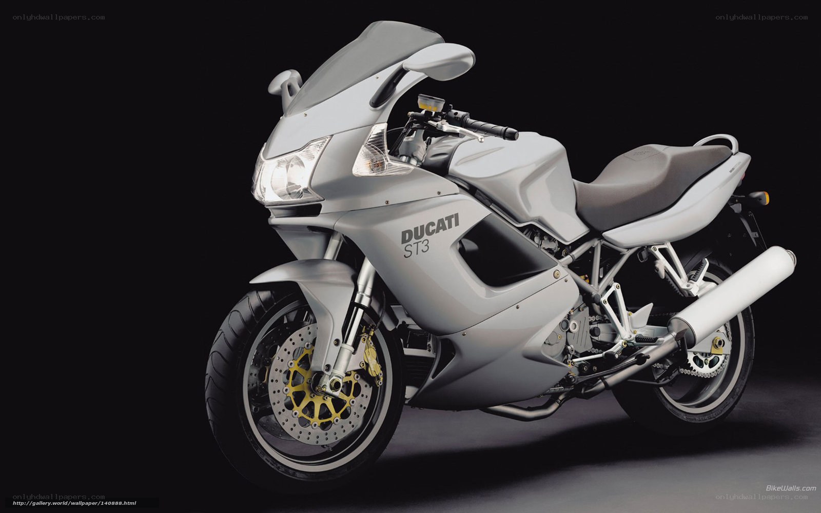 Silver Ducati ST3 motorcycle