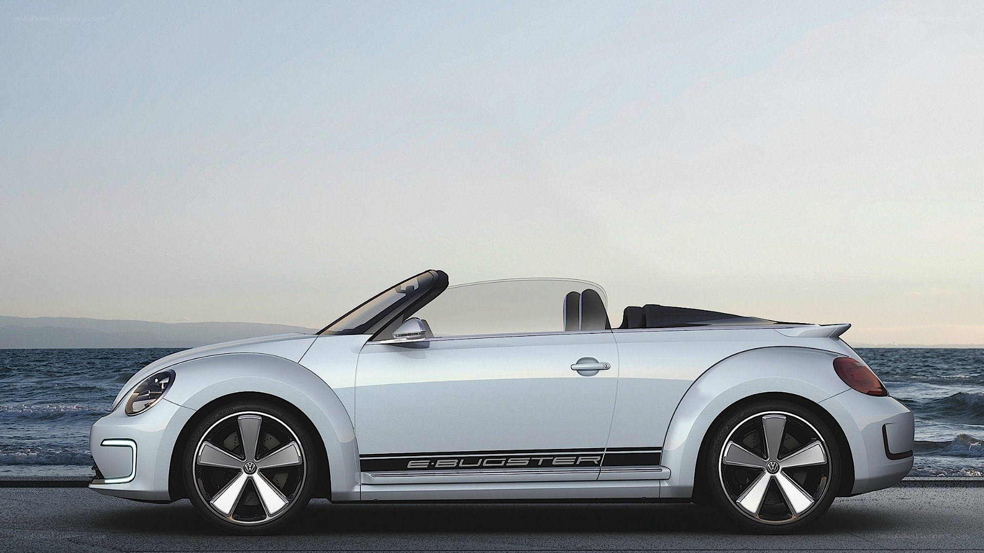 Silver e-Beetle convertible