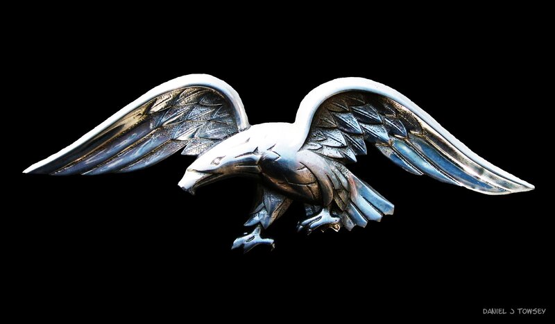 Silver eagle brooch