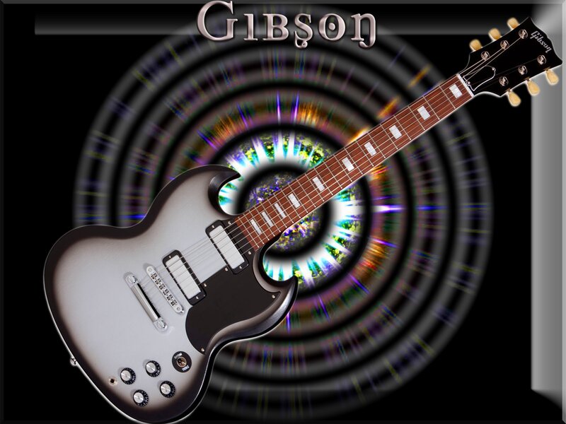 Silver Electric Guitar — Black