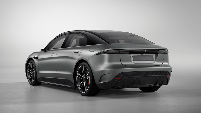 Silver Electric Sedan