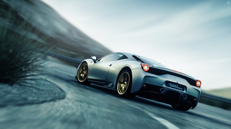 Silver Ferrari 458 Speciale