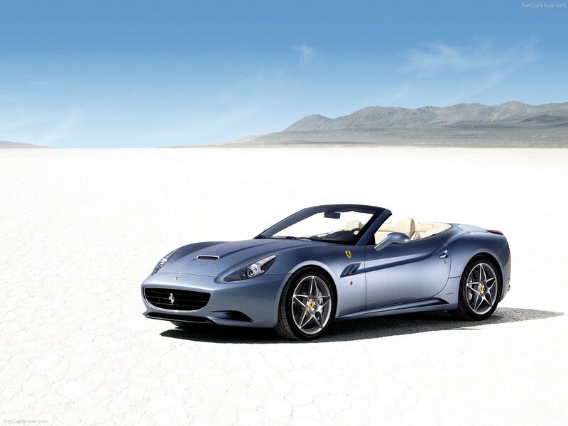 silver ferrari cabriolet