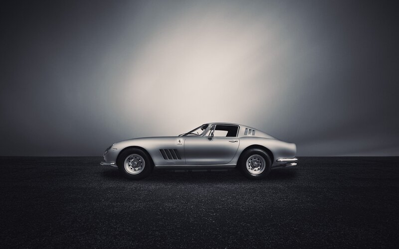 Silver Ferrari classic car