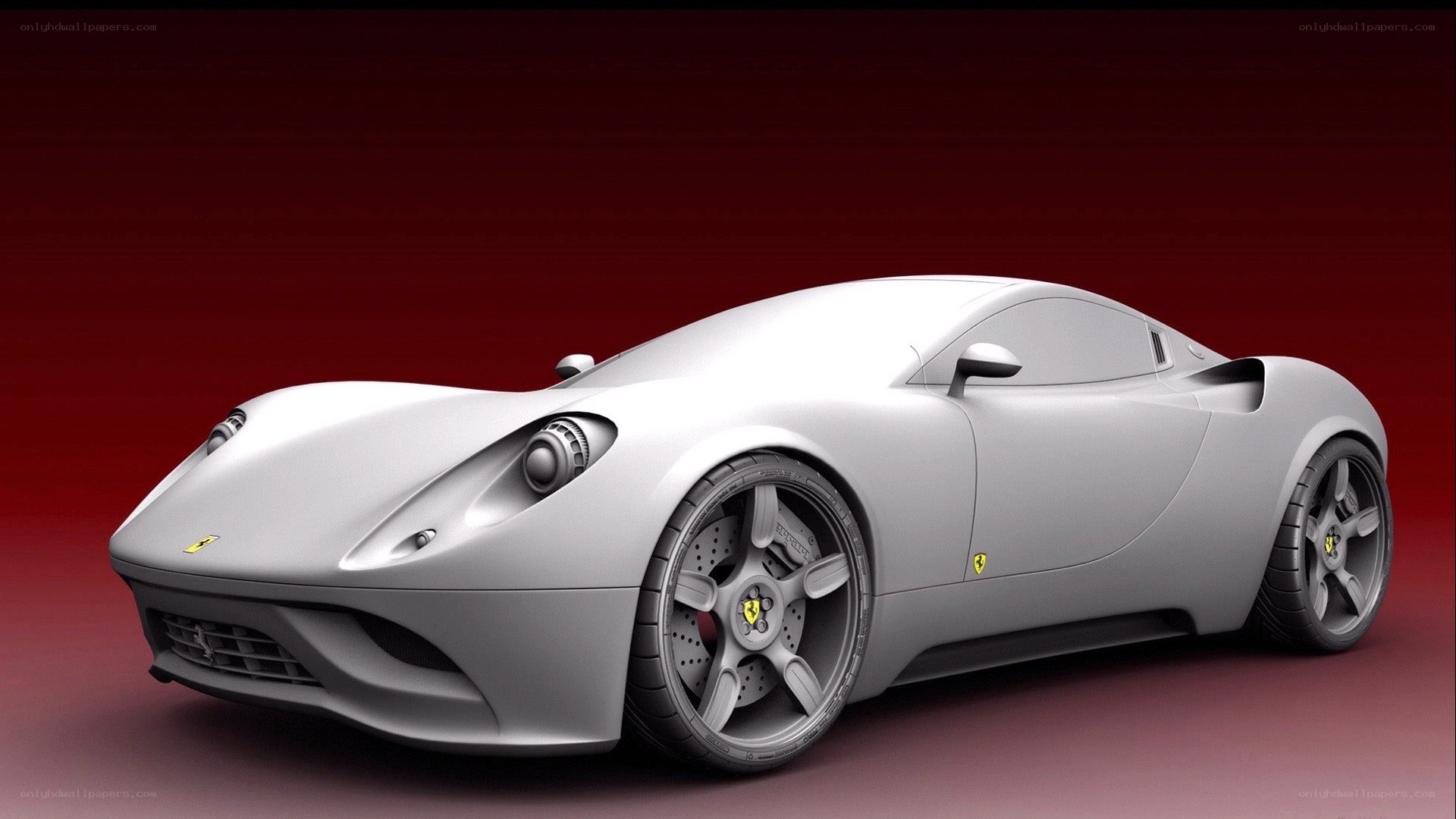 silver ferrari concept car