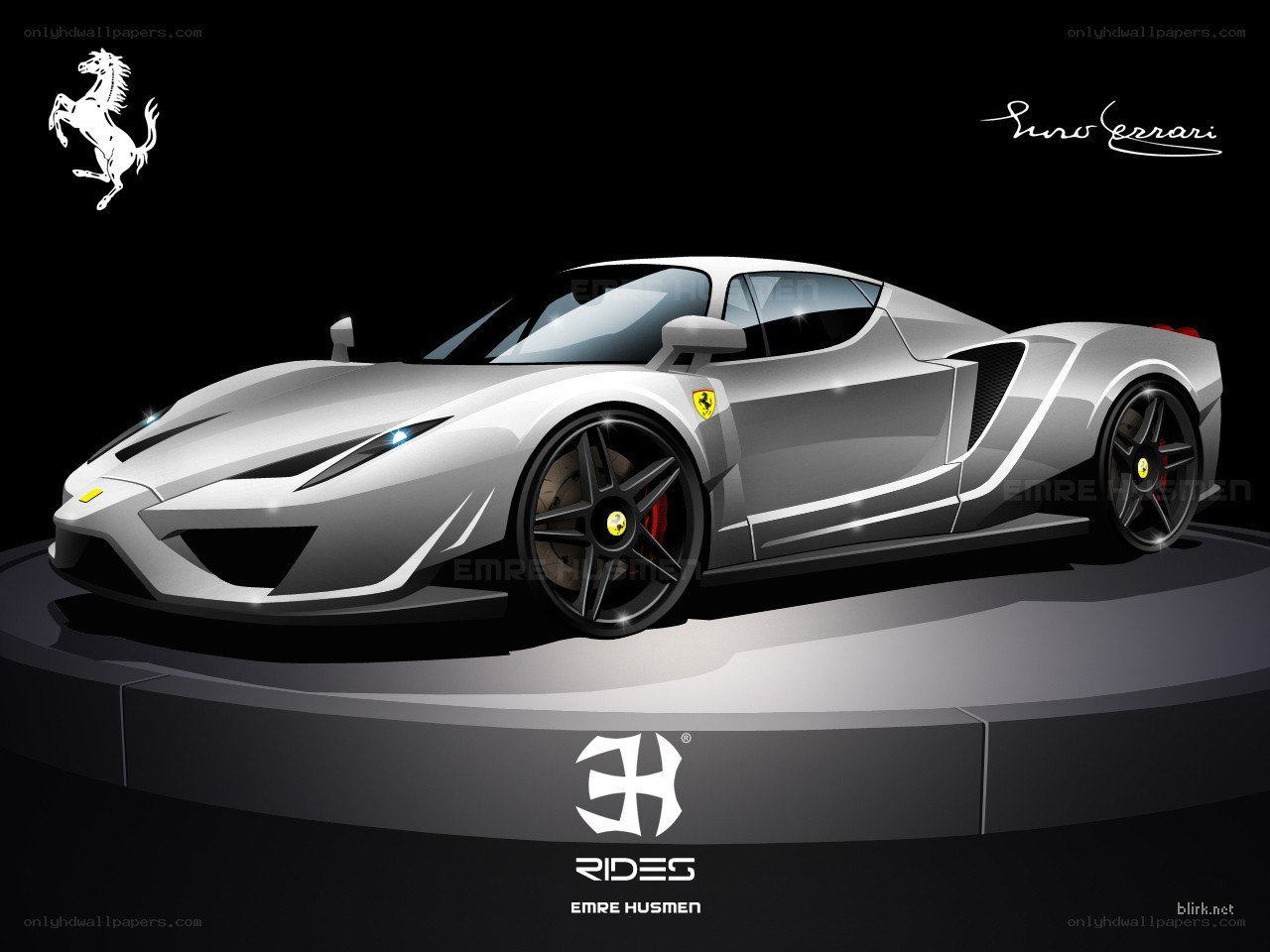 Silver Ferrari Concept Car