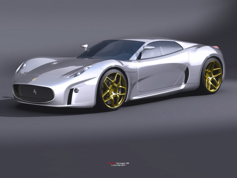 Silver Ferrari Concept Car