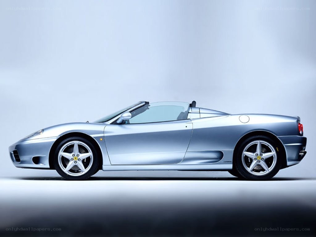 silver ferrari convertible