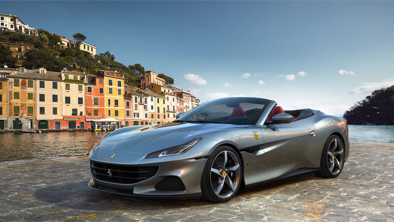 Silver Ferrari Convertible — Gray, Serene