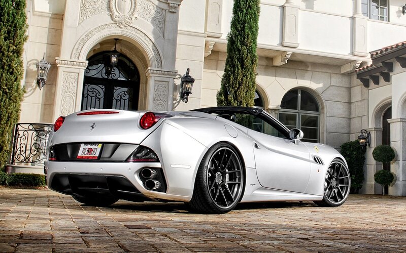 Silver Ferrari Convertible — Luxurious