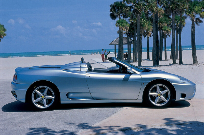 Silver Ferrari Convertible — Serene, Afternoon