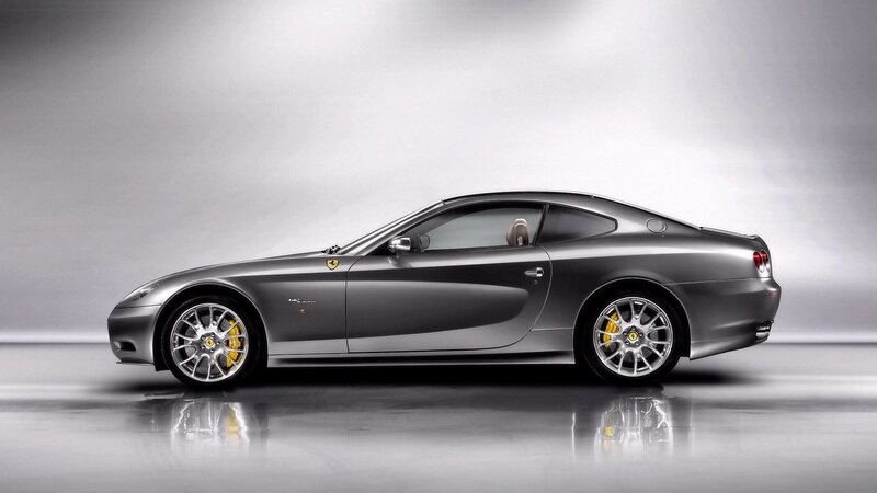 Silver Ferrari Coupe — Gray, Dramatic