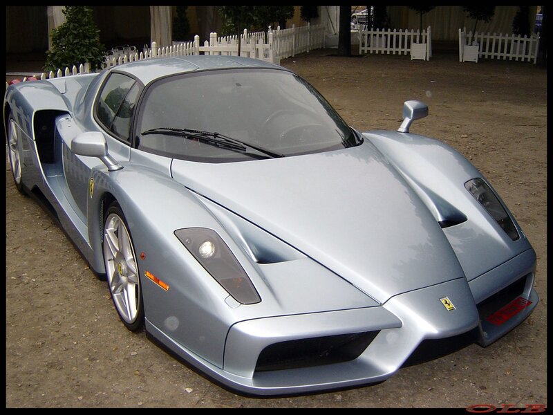 silver ferrari enzo sports car