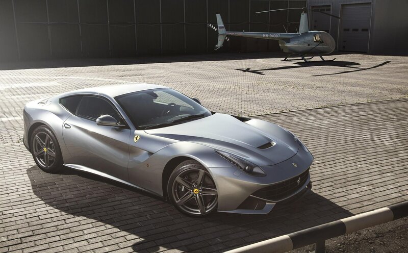 Silver Ferrari F12berlinetta — Dramatic